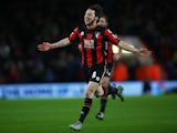 Harry Arter of Bournemouth celebrates as he scores their first goal against West Ham United at Vitality Stadium on January 12, 2016