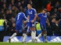 John Terry celebrates his last-minute equaliser during the game between Chelsea and Everton on January 16, 2016