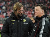 Borussia Dortmund manager Jurgen Klopp and Bayern Munich counterpart Louis van Gaal on February 26, 2011