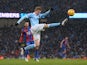 Kevin de Bruyne demonstrates his athletic prowess during the game between Man City and Crystal Palace on January 16, 2016