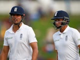 Alastair Cook and ickle Joe Root on day two of the fourth Test between South Africa and England on January 23, 2016