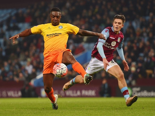 Anthony Stewart and big boy Jack Grealish in action during the FA Cup game between Aston Villa and Wycombe Wanderers on January 19, 2016