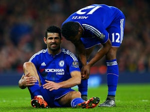 Diego Costa trains with Chelsea