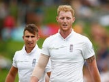 James Taylor watches Ben Stokes's tight T-shirt on day one of the fourth Test between South Africa and England on January 22, 2016