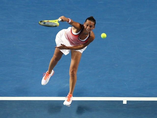 Lauren Davis in action against Maria Sharapova during day five of the 2016 Australian Open at Melbourne Park on January 22, 2016