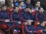 Louis van Gaal puts his head in his hands during the Premier League match between Manchester United and Southampton on January 23, 2016