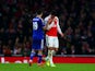 Olivier Giroud reacts to being substituted during the game between Arsenal and Chelsea on January 24, 2016