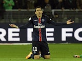 Angel Di Maria complains about a foul during PSG's 2-0 win over Saint-Etienne on January 31, 2016