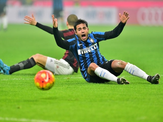 Eder ain't happy during the Serie A game between AC Milan and Inter Milan on January 31, 2016