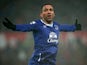 Aaron Lennon celebrates scoring his team's third goal during the Premier League match between Stoke City and Everton on February 6, 2016