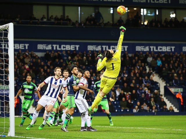Lukasz Fabianski makes a save during the Premier League game between West Brom and Swansea on February 2, 2016