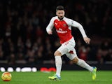 Olivier Giroud in action during the Premier League game between Arsenal and Southampton on February 2, 2016