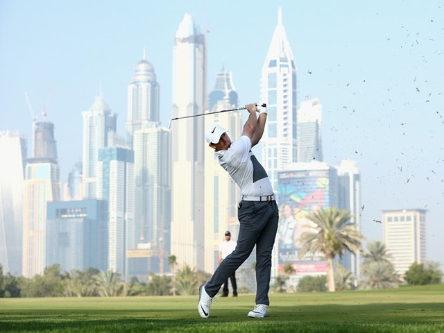Rory McIlory during the first round of the Omega Dubai Desert Classic on February 4, 2016