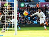 Daniel Sturridge scores the opener during the Premier League game between Aston Villa and Liverpool on February 14, 2016