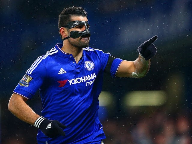 A terrifying Diego Costa celebrates scoring during the Premier League game between Chelsea and Newcastle United on February 13, 2016