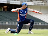Joe Root strikes a pose during an England training session on February 11, 2016