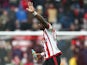 Lamine Kone waves after scoring the match-winner during the Premier League game between Sunderland and Manchester United on February 13, 2016