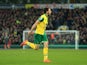 Robbie Brady of Norwich City celebrates scoring his team's first goal against West Ham United on February 13