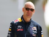 Red Bull chief technical officer Adrian Newey walks into the paddock during final practice for the Bahrain Grand Prix on April 18, 2015