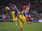 Alphonse 'Hands off my' Areola saves a shot from Fernando Torres during the La Liga game between Atletico Madrid and Villarreal on February 20, 2016