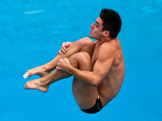 Chris Mears in action during the 3m springboard preliminary at the Diving World Cup on February 21, 2016