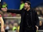Diego Simeone bellows during the La Liga game between Atletico Madrid and Villarreal on February 20, 2016