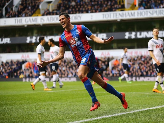 Martin Kelly celebrates scoring during the FA Cup game between Tottenham Hotspur and Crystal Palace on February 20, 2016
