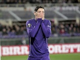 Mauro Zarate reacts during the Europa League game between Fiorentina and Tottenham Hotspur on February 18, 2016