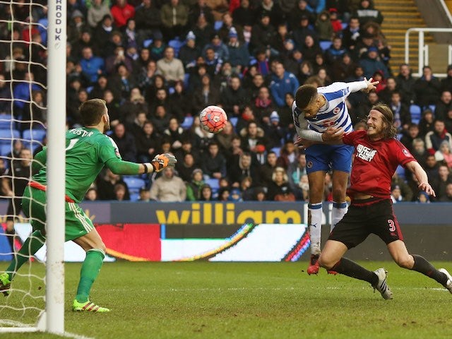 Michael Hector scores during the FA Cup game between Reading and West Bromwich Albion on February 20, 2016