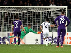 Nacer Chadli of Tottenham Hotspur scores the opening goal against Fiorentina on February 18, 2016