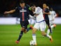 Thiago Silva and Diego Costa in action during the Champions League encounter between Paris Saint-Germain and Chelsea on February 16, 2016