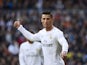 Cristiano Ronaldo sticks a thumb up during the La Liga game between Real Madrid and Atletico Madrid on February 27, 2016