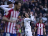 Cristiano Ronaldo moans to the heavens as he fails to poke it in during the La Liga game between Real Madrid and Atletico Madrid on February 27, 2016