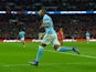 Fernandinho celebrates scoring during the League Cup final between Liverpool and Manchester City on February 28, 2016