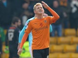 George Saville celebrates scoring for Wolverhampton Wanderers against Derby County on February 27, 2016