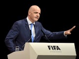 FIFA presidential candidate Gianni Infantino talks during the Extraordinary FIFA Congress at Hallenstadion on February 26, 2016