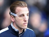 Harry 'big schnoz' Kane sports a protective face mask during the Premier League game between Tottenham Hotspur and Swansea City on February 28, 2016