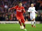 Roberto Firmino strides confidently during the Europa League game between Liverpool and Augsburg on February 25, 2016