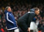 Sam Allardyce of Sunderland "looks frustrated" as West Ham United manager Slaven Bilic watches the game on February 27, 2016