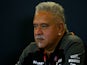  Force India chairman Vijay Mallya attends a press conference on October 23, 2015