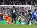 Bertrand Traore opens the scoring during the Premier League game between Chelsea and Stoke City on March 5, 2016