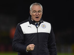 Claudio Ranieri celebrates at the end of the Premier League game between Watford and Leicester City on March 5, 2016