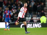 Fabio Borini scores the equaliser during the Premier League game between Sunderland and Crystal Palace on March 1, 2016