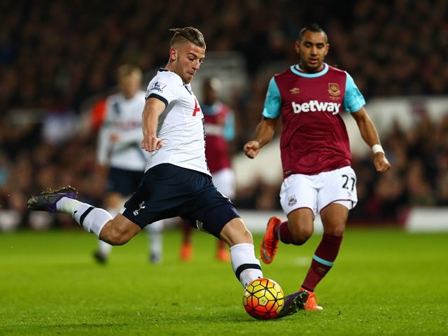 Toby Alderweireld of Tottenham Hotspur and Dimitri Payet of West Ham United on March 2, 2016