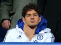 Alexandre Pato puts from the sidelines during the FA Cup game between Everton and Chelsea on March 12, 2016