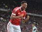 Anthony Martial finds an equaliser during the FA Cup game between Manchester United and West Ham United on March 13, 2016