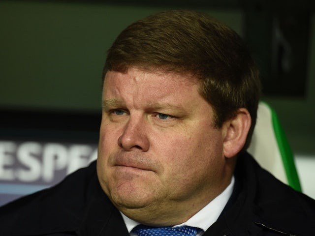Gent's head coach Hein 'The Beast' Vanhaezebrouck looks on prior to the Champions League round-of-16 second leg against Wolfsburg on March 8, 2016