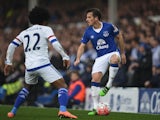 Leighton Baines and Willian in action during the FA Cup game between Everton and Chelsea on March 12, 2016