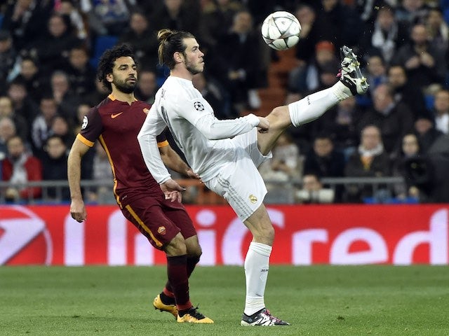 Mohamed Salah and Gareth Bale in action during the Champions League game between Real Madrid and Roma on March 8, 2016