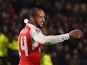 Theo Walcott celebrates scoring during the FA Cup game between Hull City and Arsenal on March 8, 2016